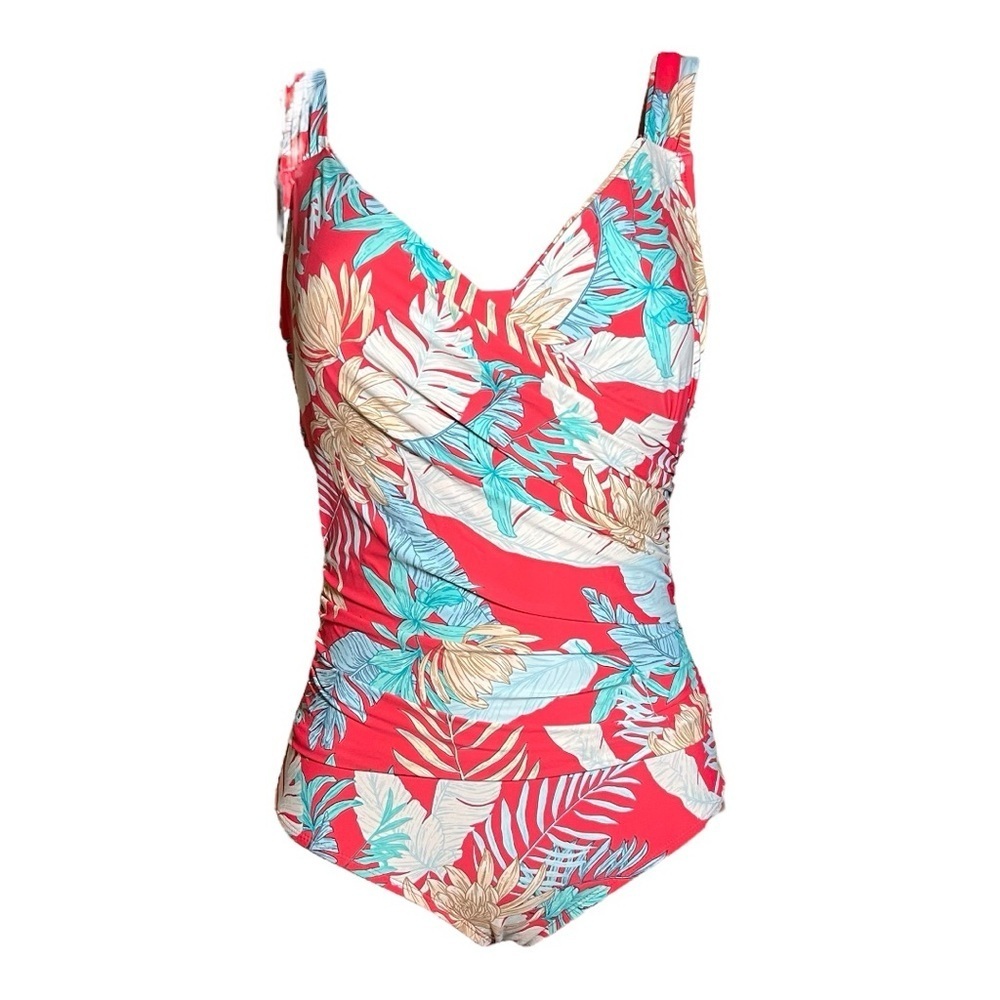 Jantzen Print Surplice Maillot One- Piece Swimsuit - Picture 2 of 5
